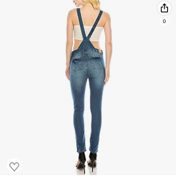 Love Tree Overalls Distressed Denim NWOT Medium - Picture 13 of 14